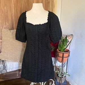 Gap black Eyelet Puff Sleeve Dress